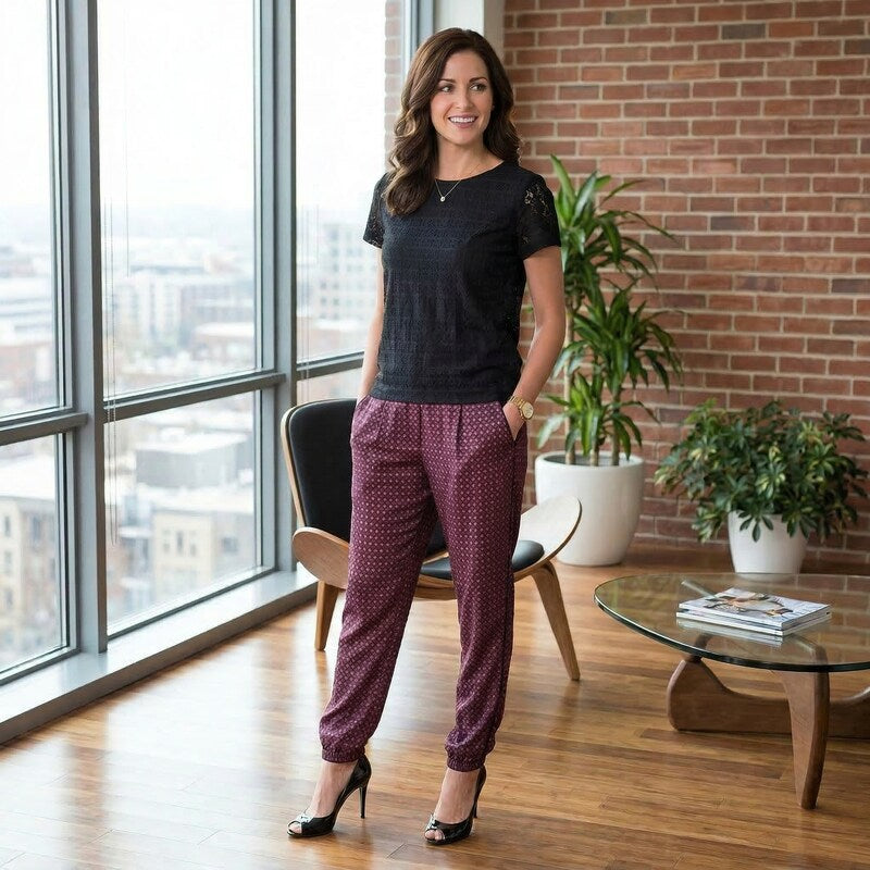 Ann Taylor LOFT women starburst lightweight oversize pants size 4