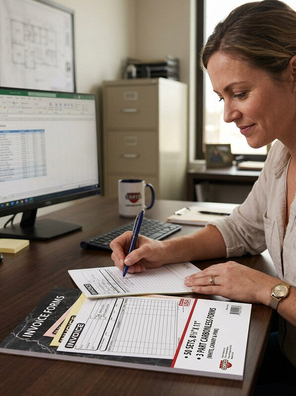 Cosco Business 3Part Carbonless Invoices Book 8.5X11-50 Sets per Book