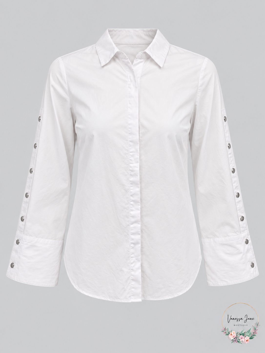 Kensie Women's White Bell Sleeve Button Front Blouse Size XS stock