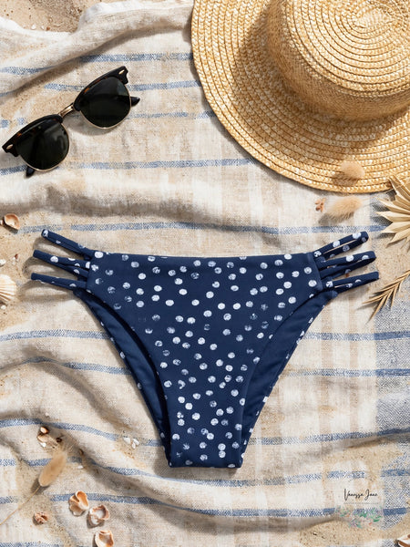 Roxy Women’s Printed Beach Classics Strappy-Side Full Bikini Bottoms