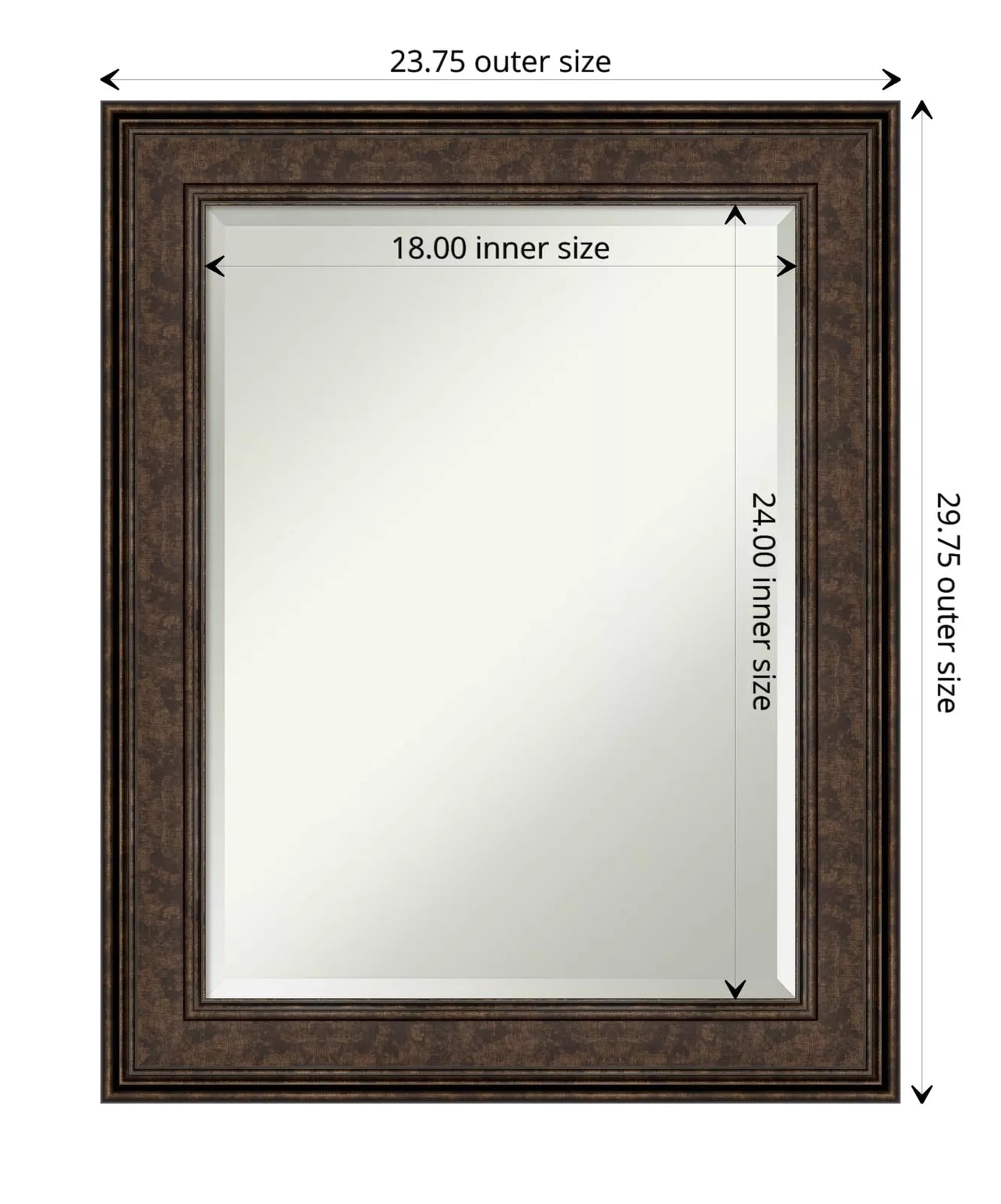 Amanti Art Rustic Plank Framed Bathroom Vanity Wall Mirror