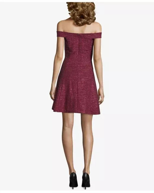 Betsy & Adam Women's Off-The-Shoulder Glitter Dress, Size 12