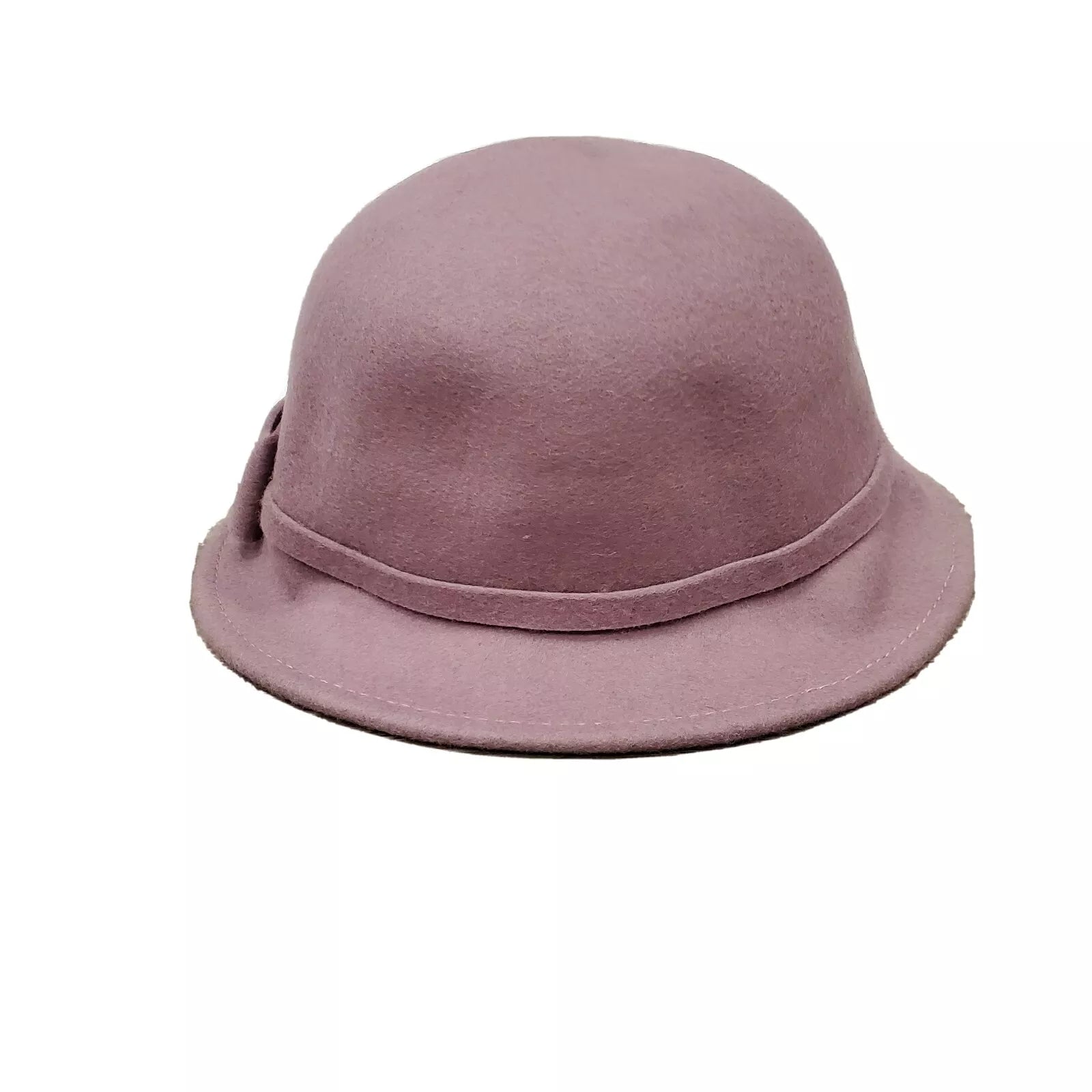 INC Womens Bow Cloche Wool Hat Dusty Lilac Adjustable One Size