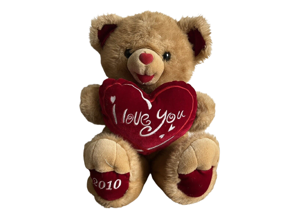 18In,  Dan Dee I Love You Teddy Bear 2010 Collectors Choice Brown Plush Stuffed