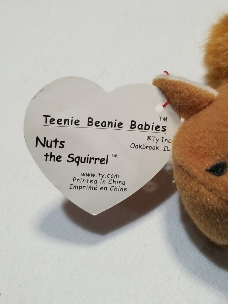 McDonalds Teenie Beanie Babies 1999/1993 Nuts the Squirrel Rare Tag Error New