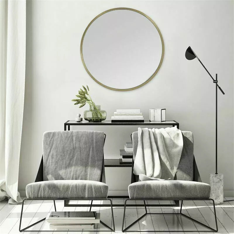 Stratton Home Decor Ava Round Mirror in Gold