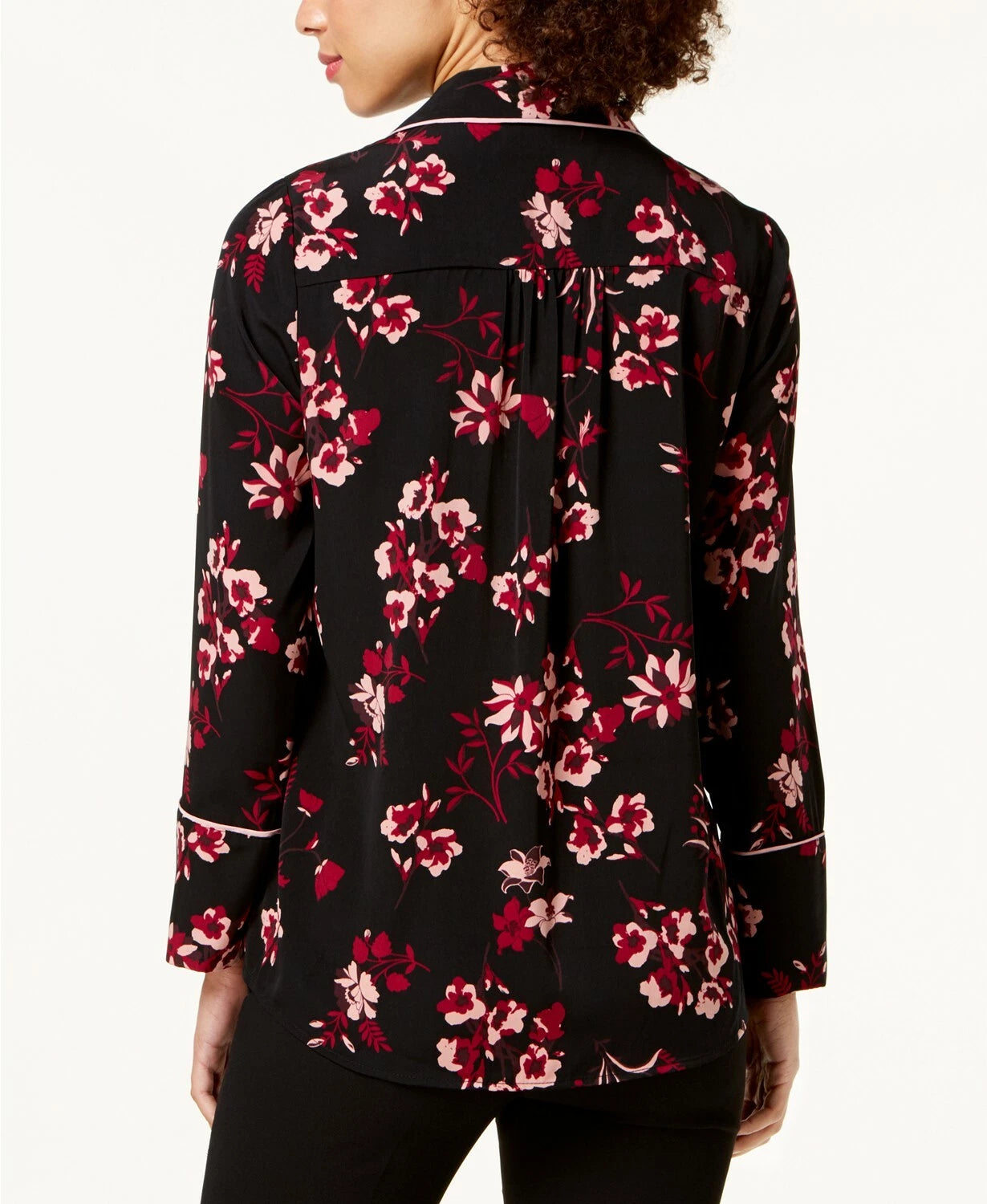 Alfani Women's Printed Piped Blouse Size XXL