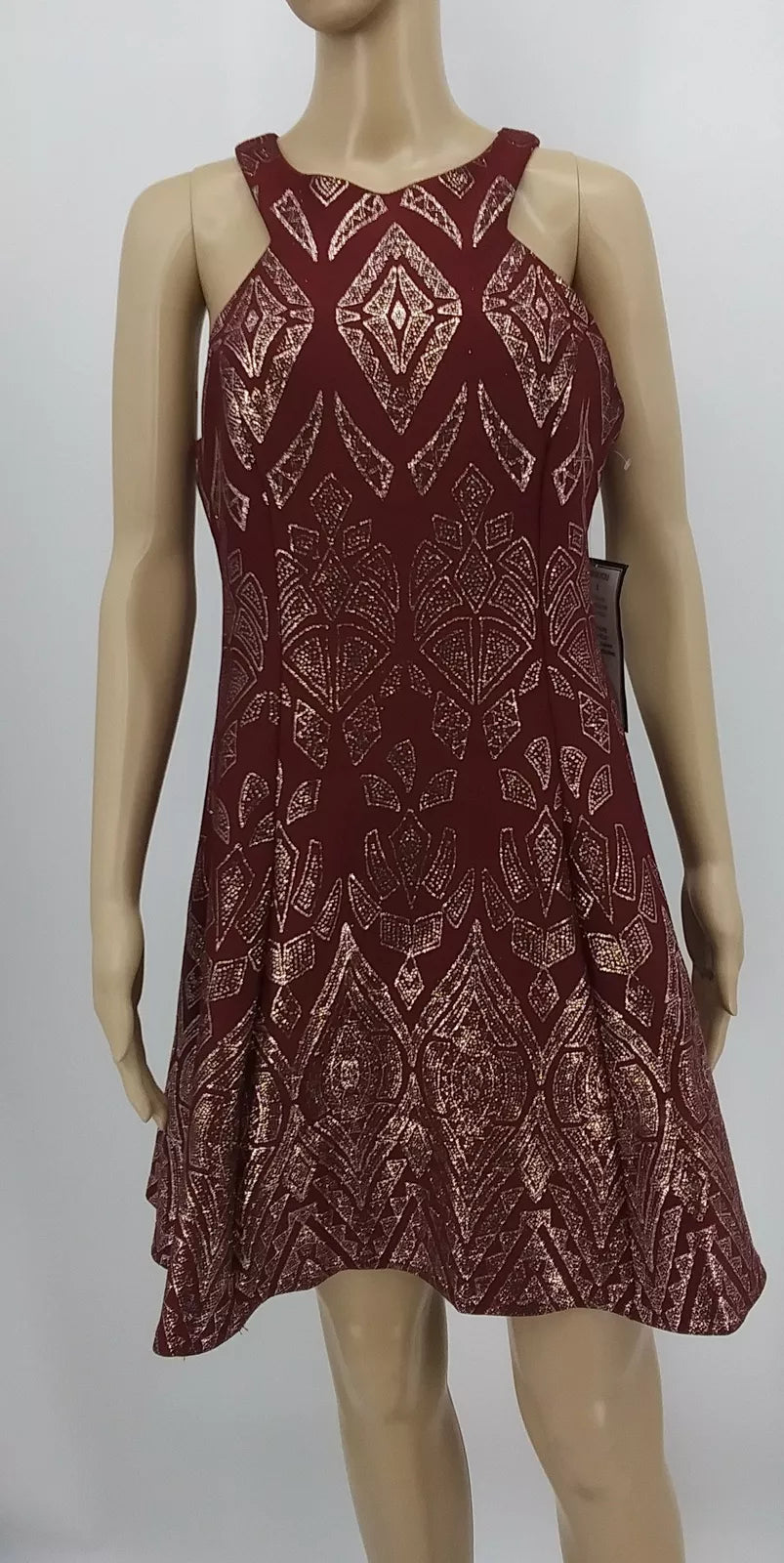 JUMP Womens Tribal Glitter Fit & Flare Dress,Size 11/12