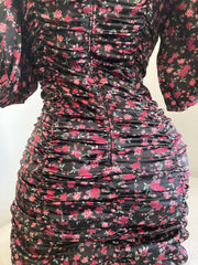 For Love and and Lemons Melrose Black Floral Mini Dress, Size Large