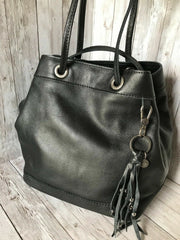 The Sak Castella Leather Boho Drawstring Bucket Bag