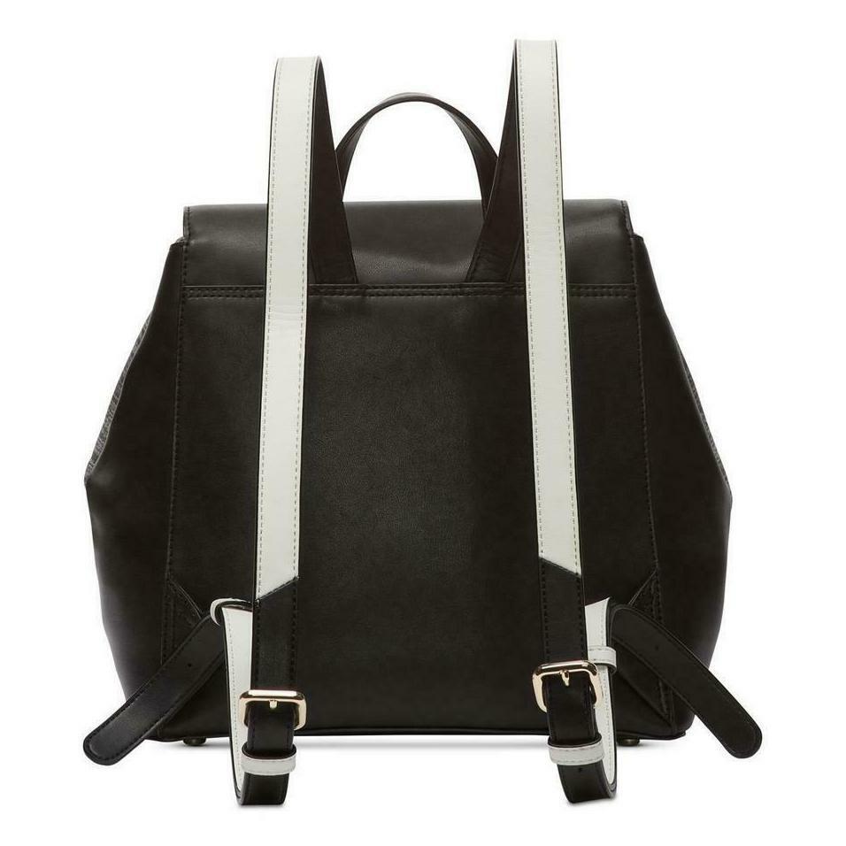 DKNY Jade Flap Black Leather Backpack