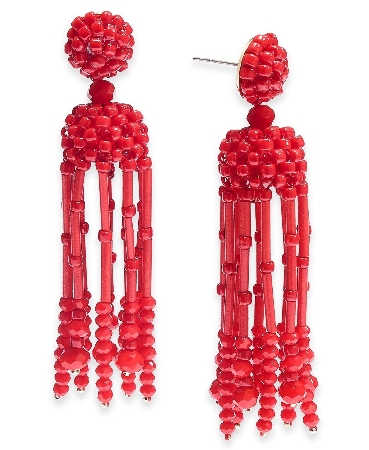 Inc Beaded Tassel Linear Earrings