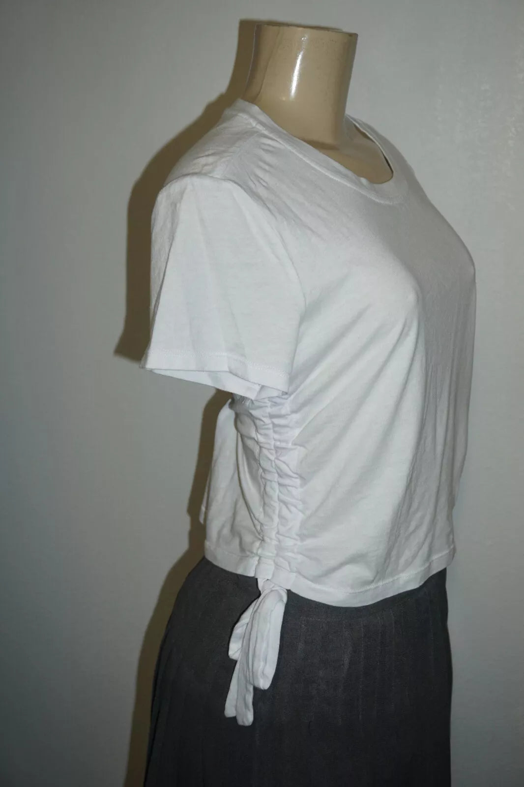 Calvin Klein Jeans Cotton Ruched Side-Tie T-Shirt, Size XL