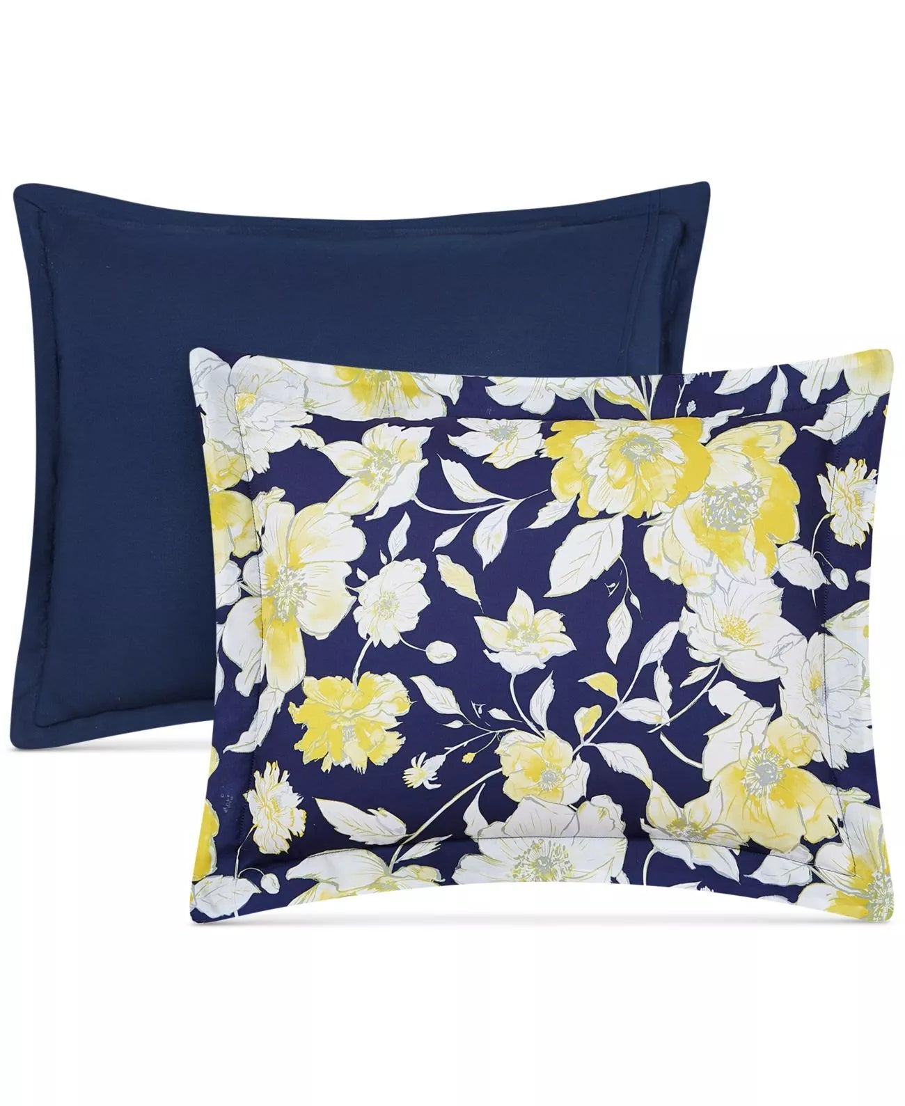 Mytex Aster Floral 2-PC. Reversible Twin Comforter Set, Navy/Yellow