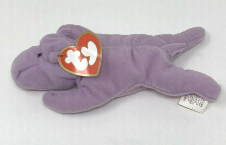 TY Beanie Baby 1993 HAPPY the Purple Hippo 6” With Tag