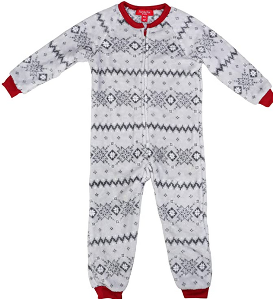 Family Pajamas Matching Winter Fairisle One-Piece Gray