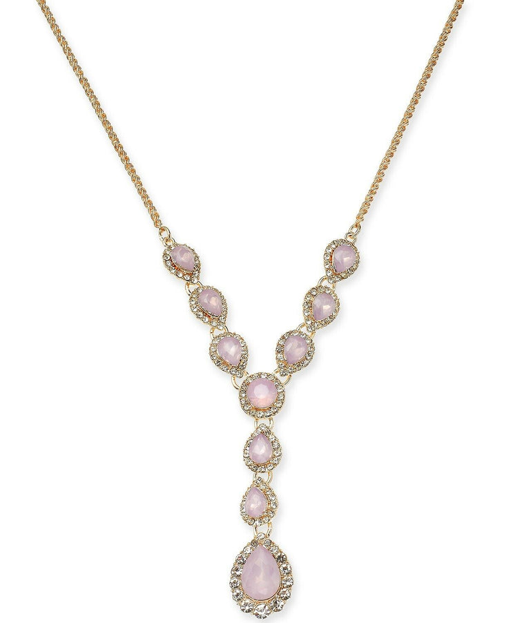 Charter Club Crystal and Stone Lariat Necklace