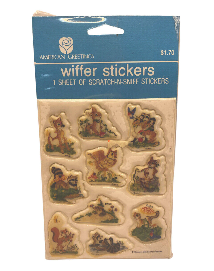 Vintage Wiffer Sniffer Scratch Sniff Puffy Stickers American Greetings Animals