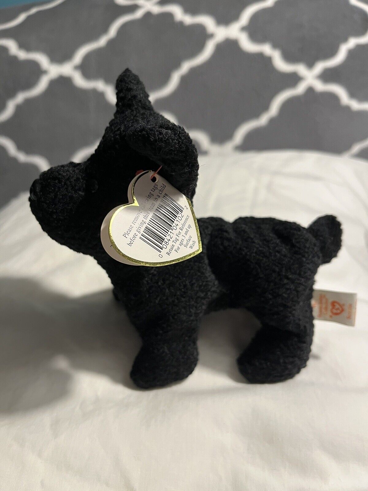 Ty Beanie Baby Scottie Scottish Terrier 6.5 Plush Dog PVC Pellets 1996 W/Tag