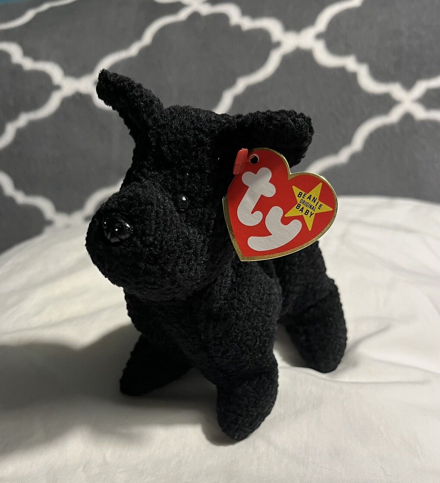 Ty Beanie Baby Scottie Scottish Terrier 6.5 Plush Dog PVC Pellets 1996 W/Tag