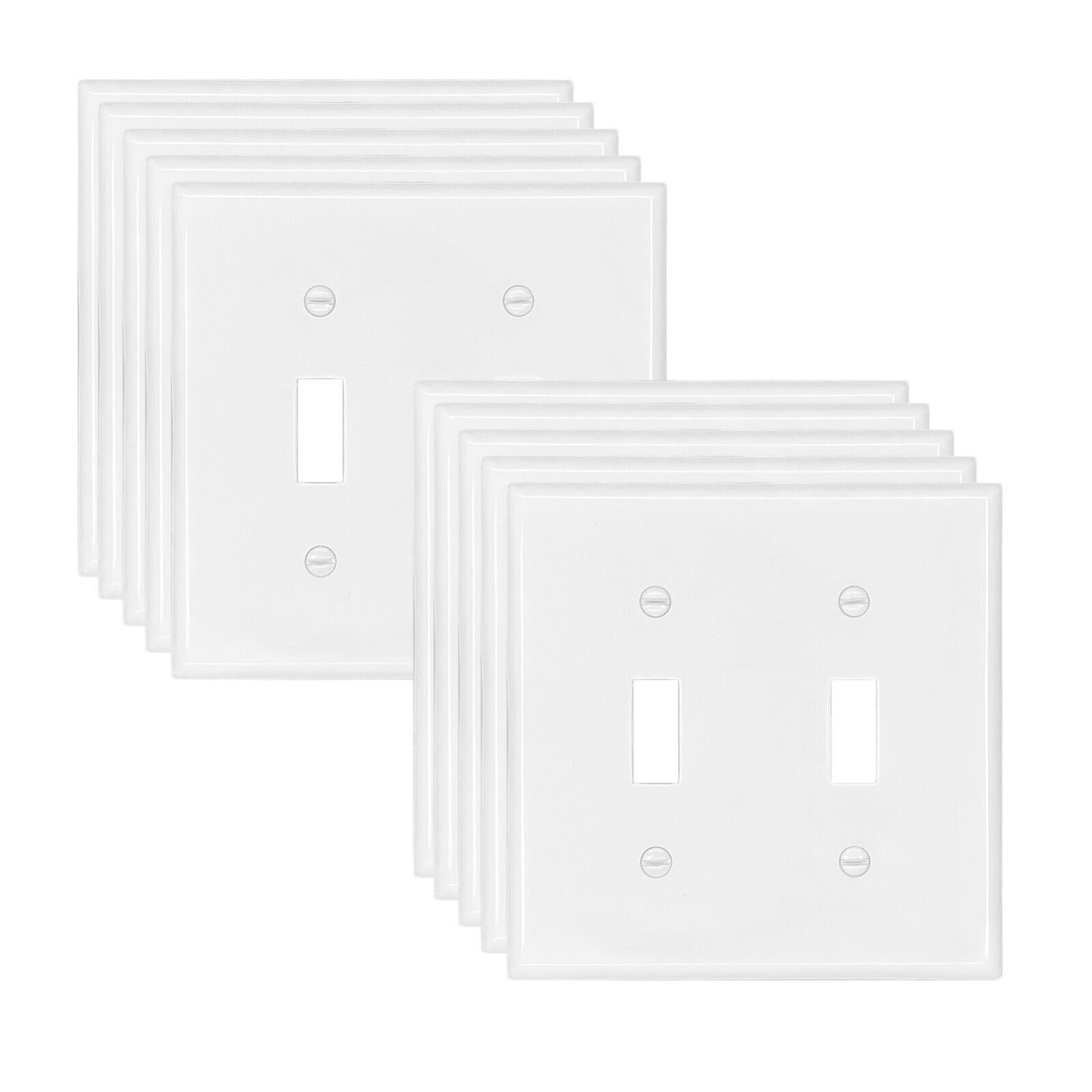 Enerlites Poly Carbonate Thermoplastic Wall Plate 2-Gang Toggle/10 Pack