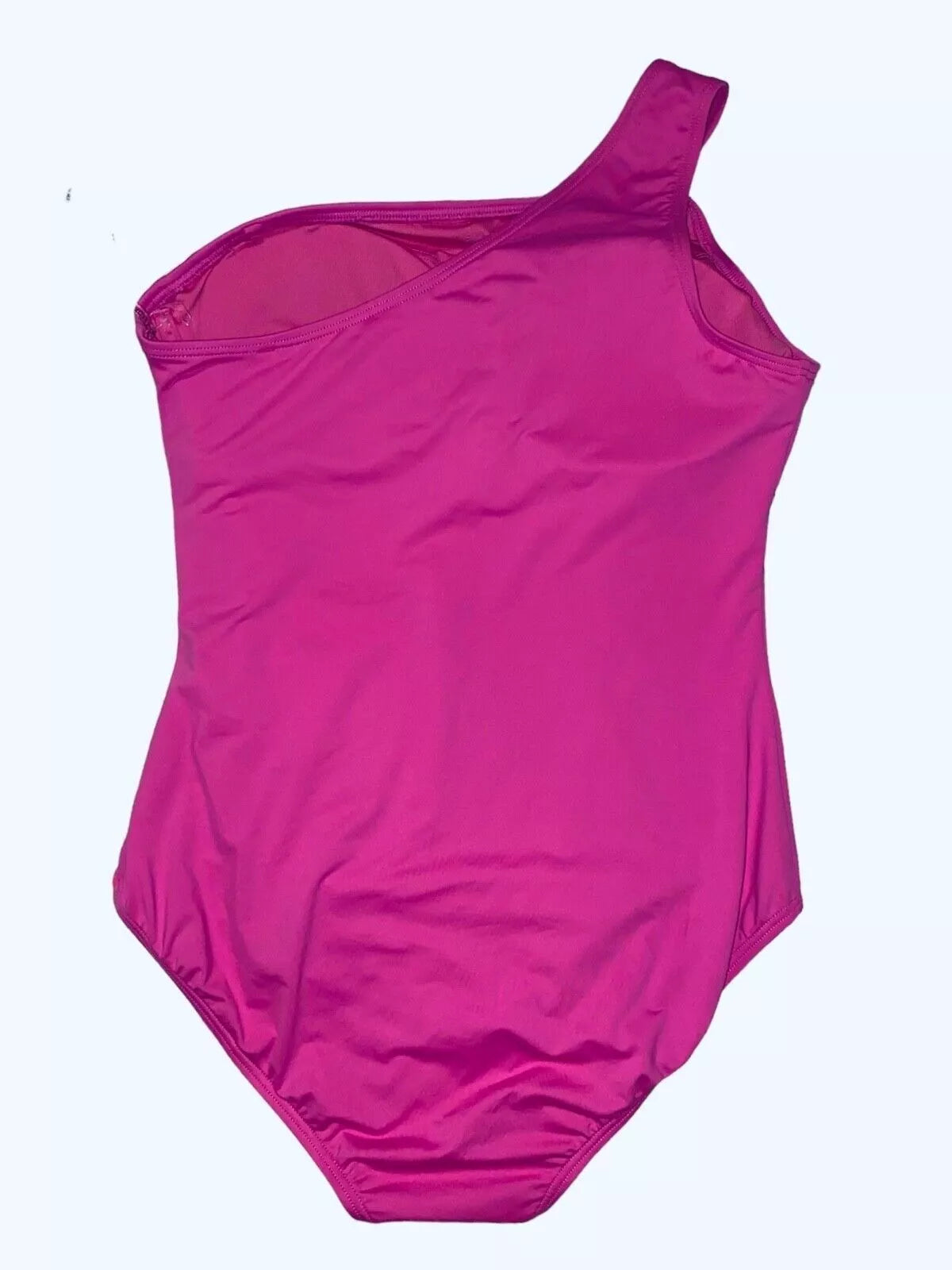 Michael Kors Iconic Solids One Shoulder One-Piece Swimsuit Cerise Size 16