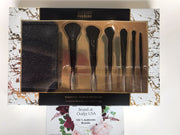 💯Glitterati Culture Large Essential Makeup Brush Set 6-Pc + Cosmetic Bag