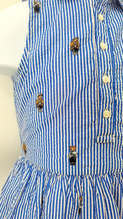 Polo Ralph Lauren Girls – Bear Dress Stripes, Size 6