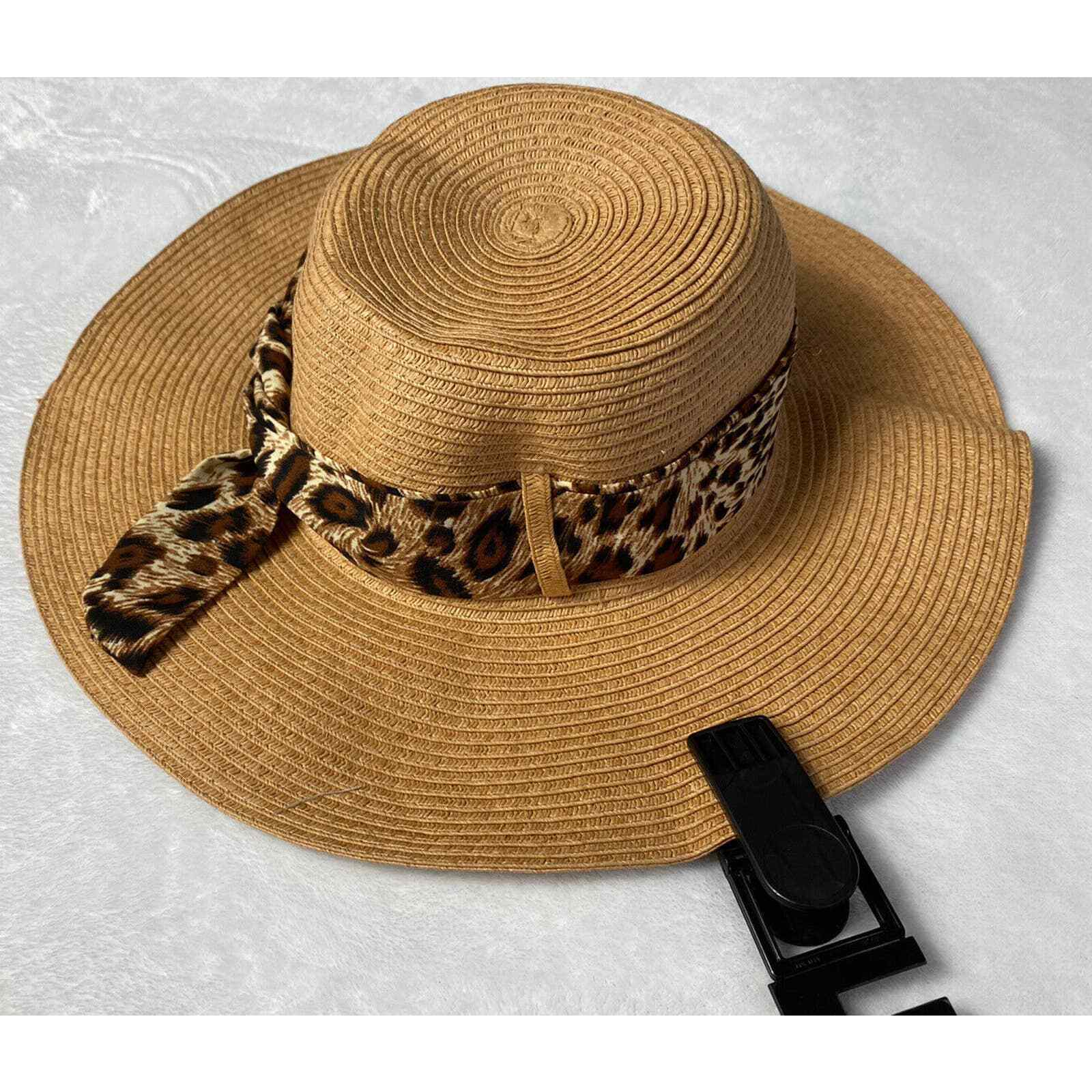 INC packable floppy scarf women's wide brim sunhat UPF 50+ Animal print