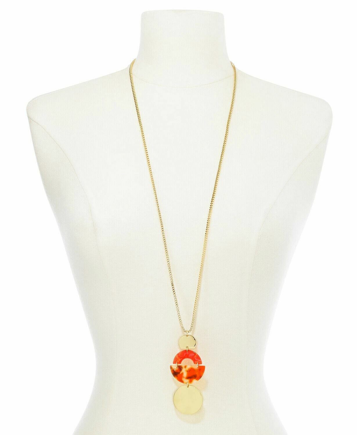 Alfani Tortoise-Look Geometric, 36in Pendant Necklace