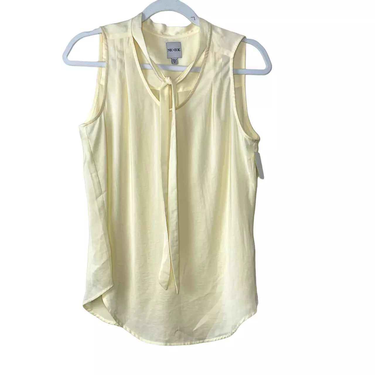 NIC+ZOE Soft Drape Tie Tank in Lemonade