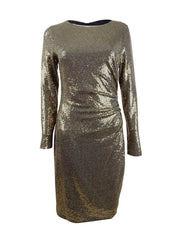 Betsy Adams Womens Sequined Cinched Dress, Size 14
