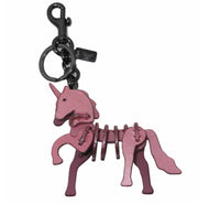 Coach Unicorn Puzzle Bag Charm Keyring, Pink