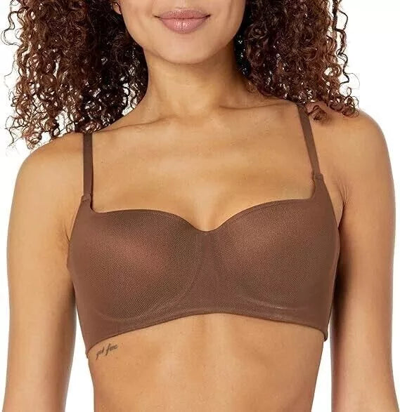 Steve Madden Womens Mesh Balconette Bra SM11851 - Tiramisu