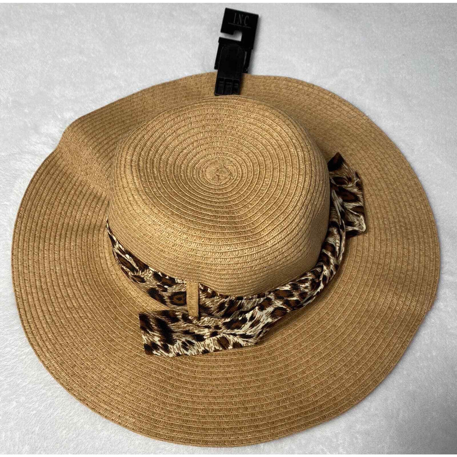 INC packable floppy scarf women's wide brim sunhat UPF 50+ Animal print