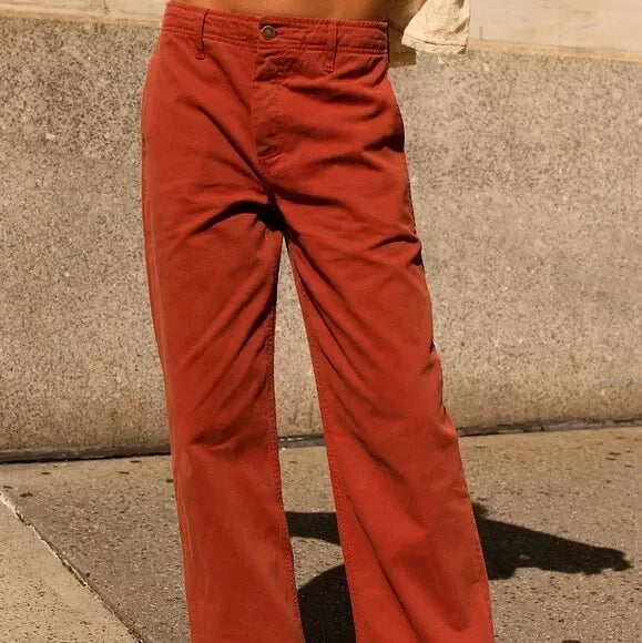 Free People Relaxed Boyfriend Chino Pants by Free People, Rust Worthy, 24