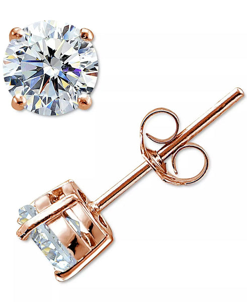 Giani Bernini Cubic Zirconia Earrings in Sterling Silver with Rose Gold Plating