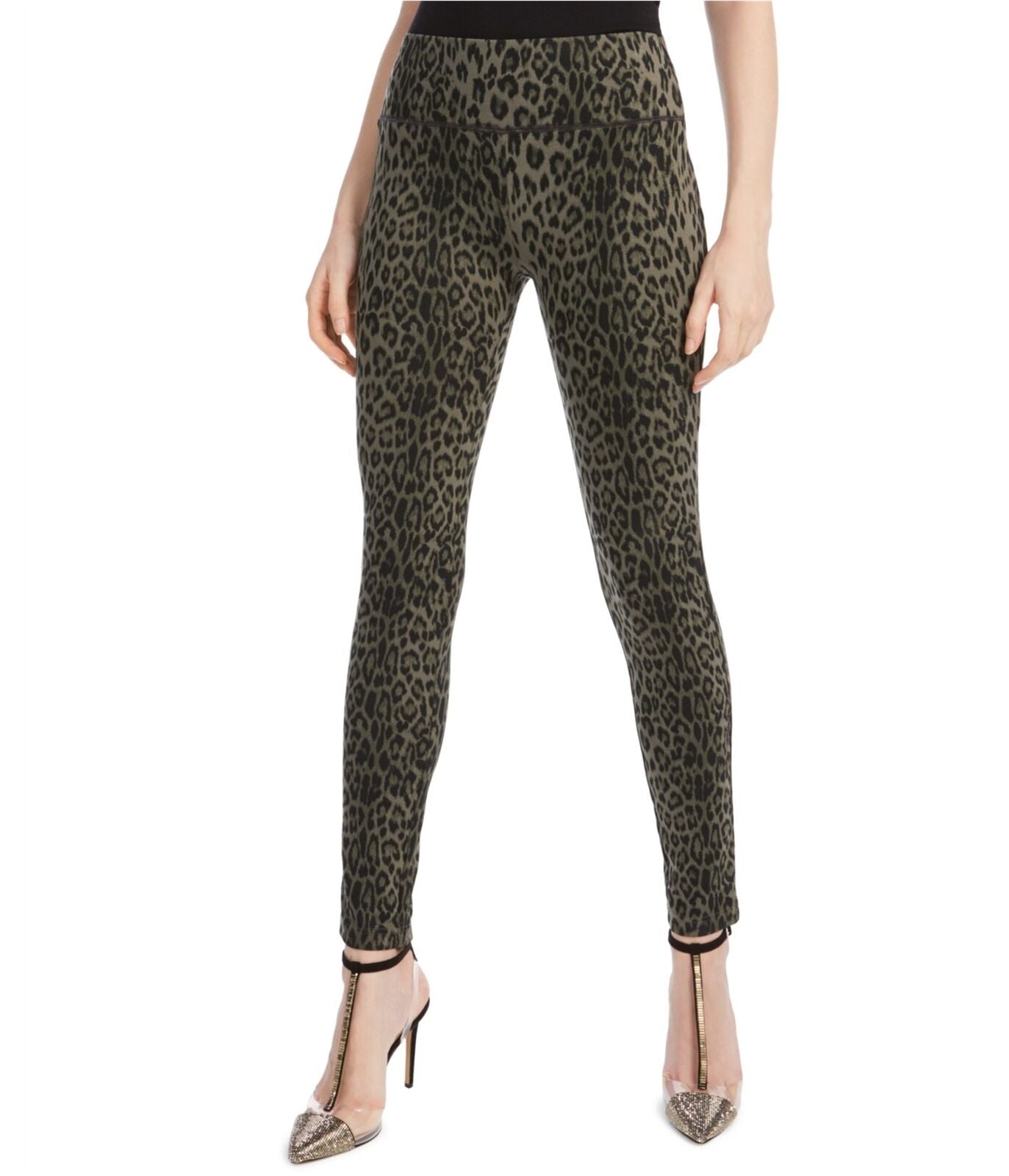 Inc Animal-Print Curvy-Fit Skinny Pants, Size 10