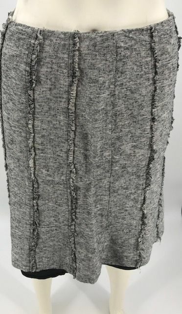 Limited Seamed Pencil Skirt With Fringe Detail, Size 6