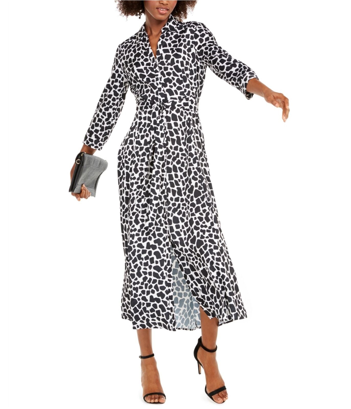 Inc Animal-Print Maxi Shirtdress, Size 8