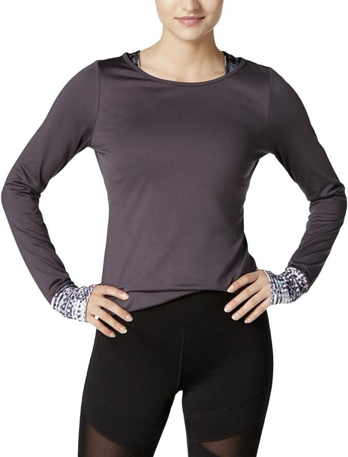 Jessica Simpson The Warm Up Juniors Open-back Compression Top, Large