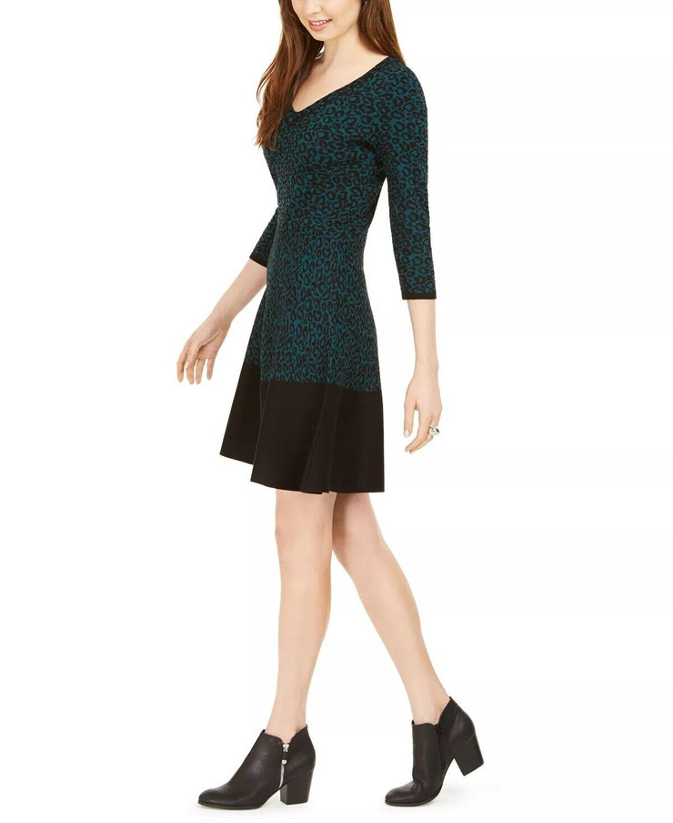 Taylor Animal-Print Sweater Dress, Size 1X