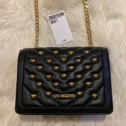 Love Moschino Borsa Matt Nappa Pu Nero Black Leather CrossBody Bag 8L X 3Wx5