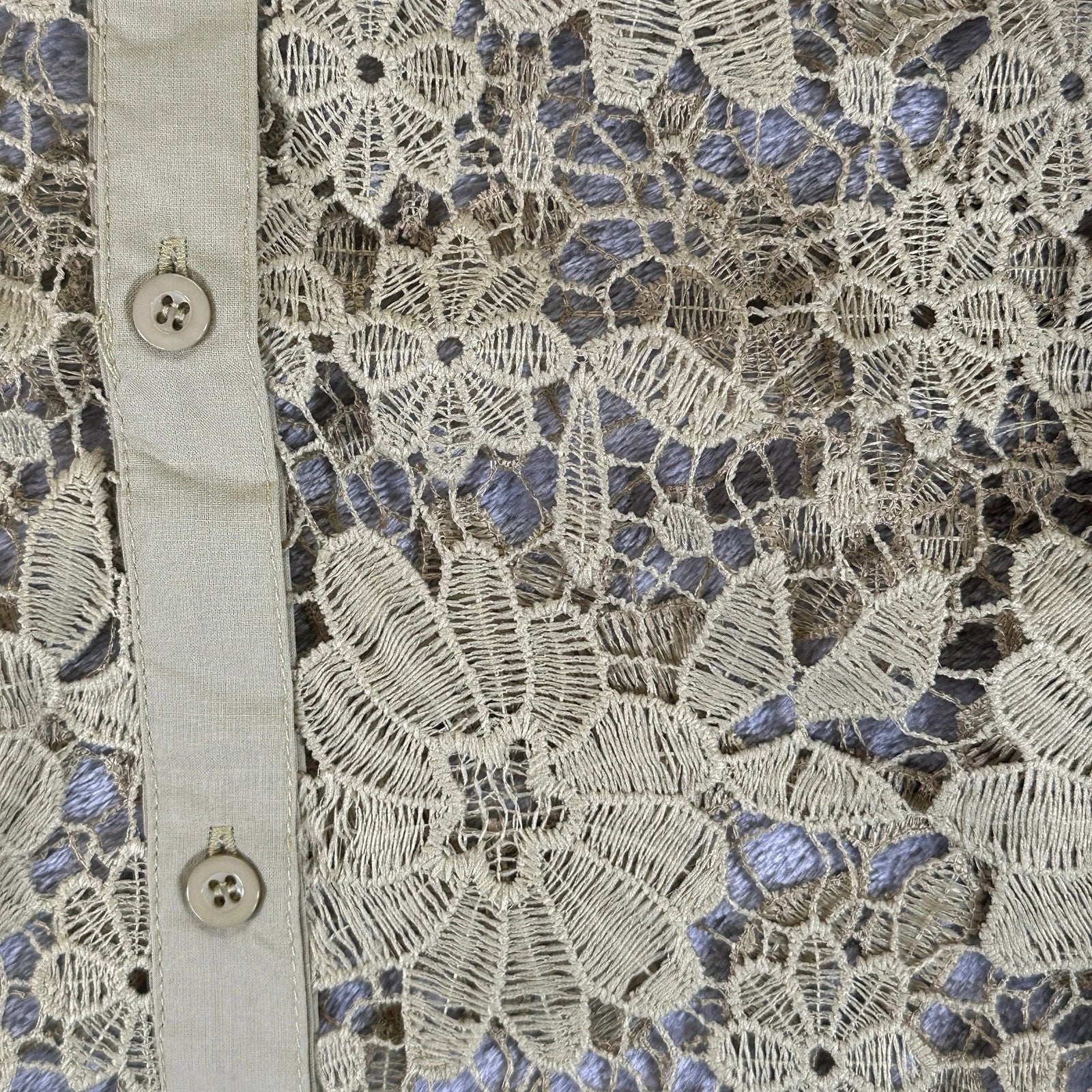 Adiva Embroidered Crochet Mesh Blouse Sheer Color Grass, Medium