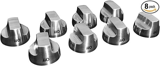 Whirlpool W10231704 - Stainless Steel Knob Kit - 8 pack