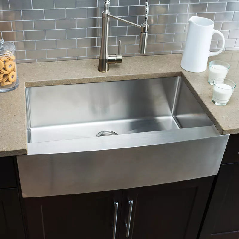 Miseno Kitchen Sink, Farmhouse Mount, Stainless Steel Finish