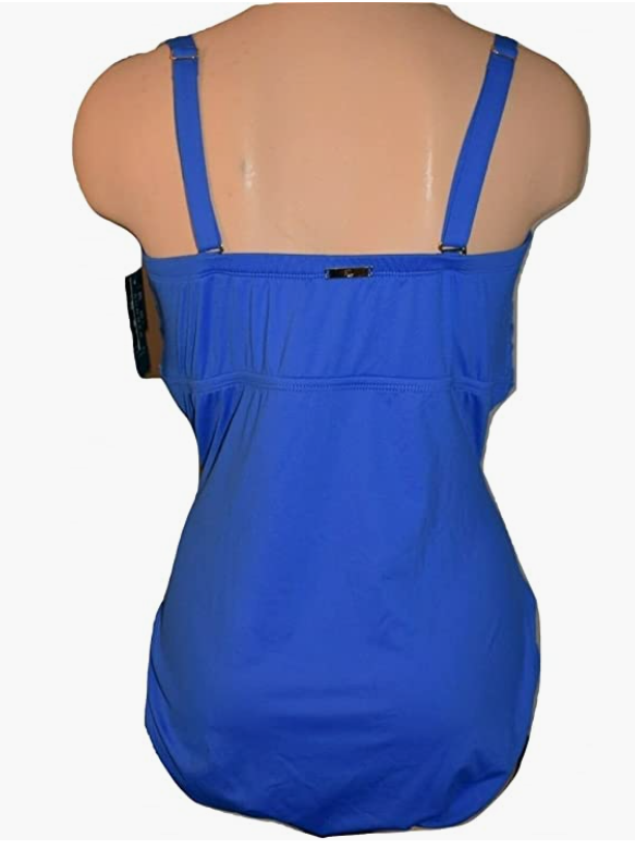 Ralph Lauren SEA Blue Plus Beach Club Slimming One Piece Swimsuit,Size 20W