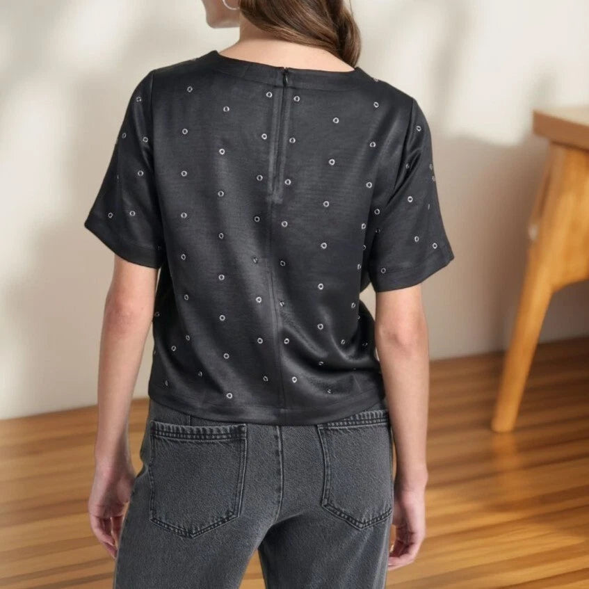 Dkny Grommet Embellished Top, XXS