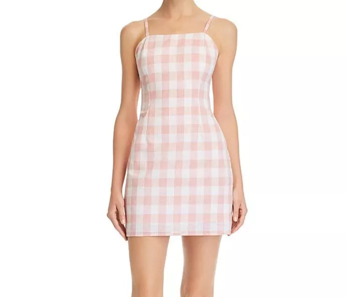 Aqua Women's Gingham Tie-Back Dress, Size Medium