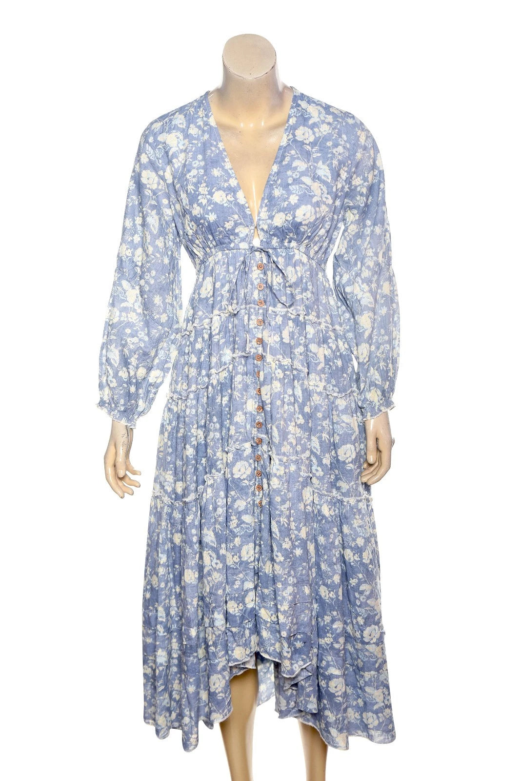 Free People Pappiet MIDI Womens Dress Bluebell Combo, Medium